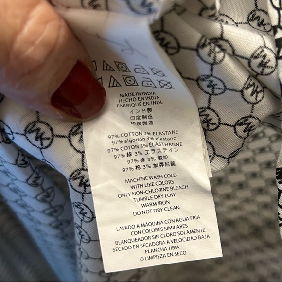 MICHEAL KORS Short Sleeve Button Down Slim Fit Shirt MK Logo Size L - Picture 5 of 6